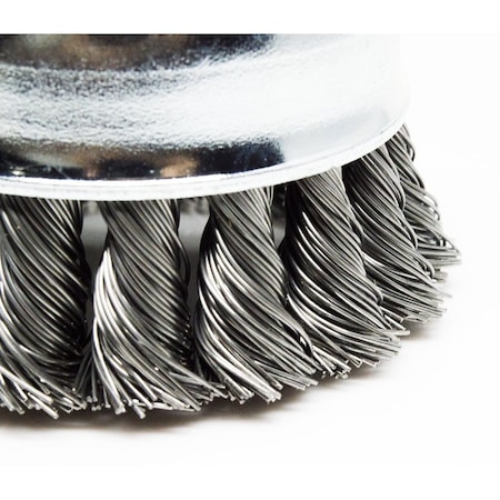 CONTINENTAL ABRASIVES 2-3/4"x5/8"-11 Knot Wire Cup Brush - Carbon W3-023751